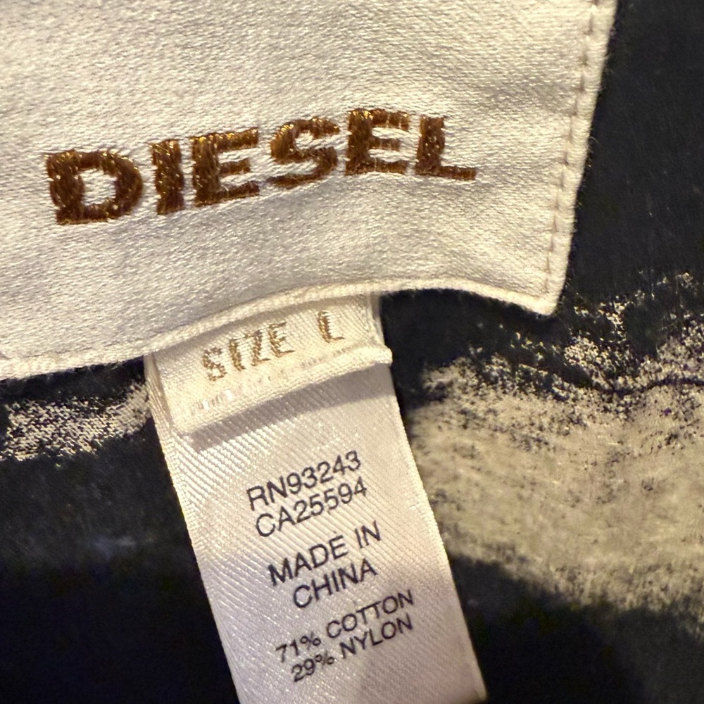 Diesel vintage button front field style jacket Black size LRG - Picture 6 of 8